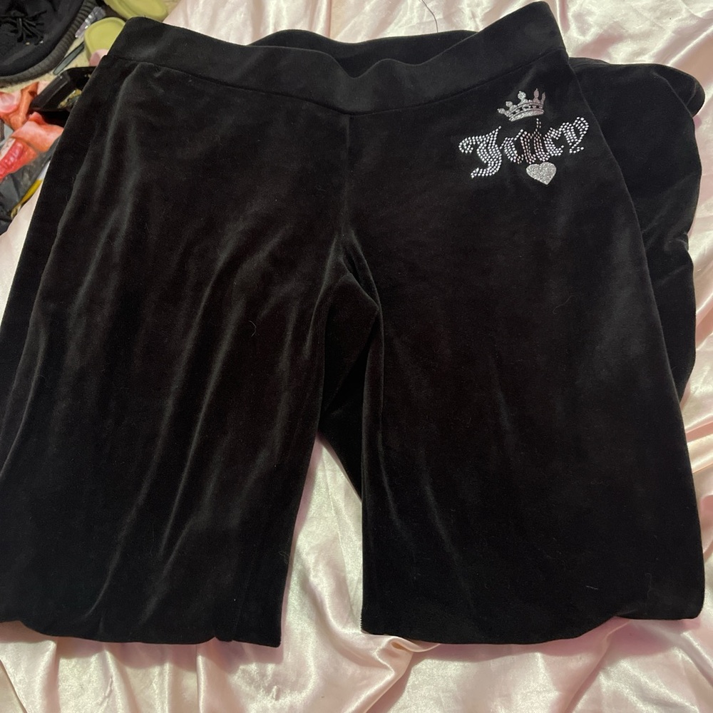Juicy Couture Kids Black Velour Sweatpants